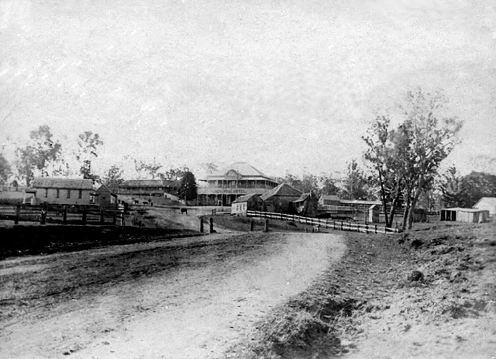 Main entry into North Pine (Petrie) via River Street, 1896